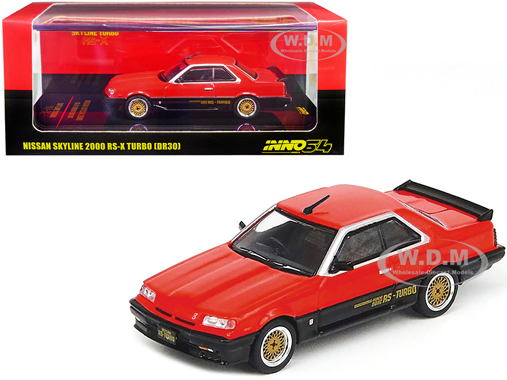 Nissan Skyline 2000 RS-X Turbo (DR30) RHD (Right Hand Drive) Red and Black 1/64 Diecast Model Car by Inno Models