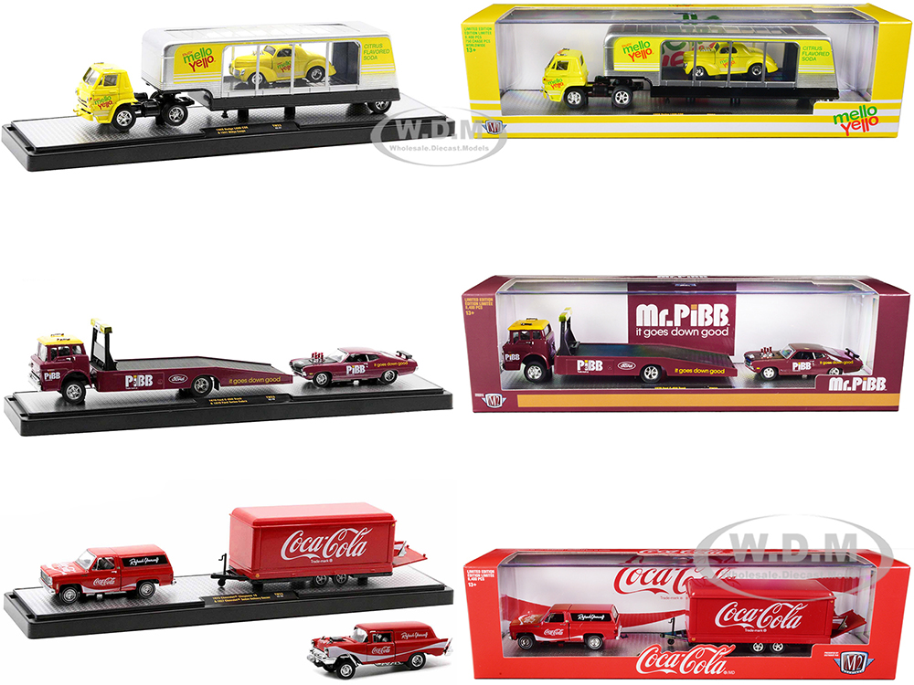Auto Haulers Soda Set Of 3 Pieces Release 23 Limited Edition To 8400 Pieces Worldwide 1/64 Diecast Model Cars By M2 Machines