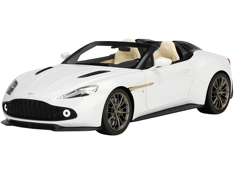 Aston Martin Vanquish Zagato Speedster Escaping White 1/18 Model Car by Top Speed