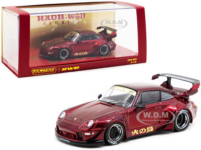 Image of Porsche RWB 993 "Phoenix" () Burgundy "RAUH-Welt BEGRIFF" 1/43 Diecast Model Car by Tarmac Works