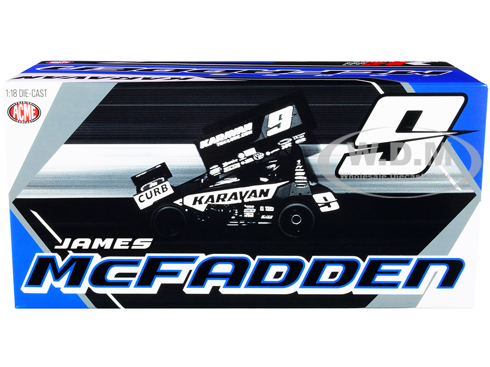 Winged Sprint Car 9 James McFadden "Karavan Trailers" Kasey Kahne Racing (2021) 1/18 Diecast Model Car by ACME