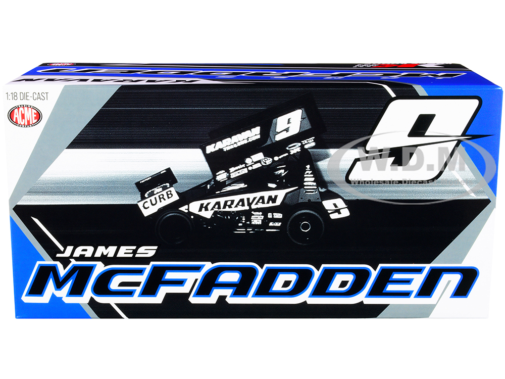 Winged Sprint Car #9 James McFadden Karavan Trailers Kasey Kahne Racing (2021) 1/18 Diecast Model Car by ACME
