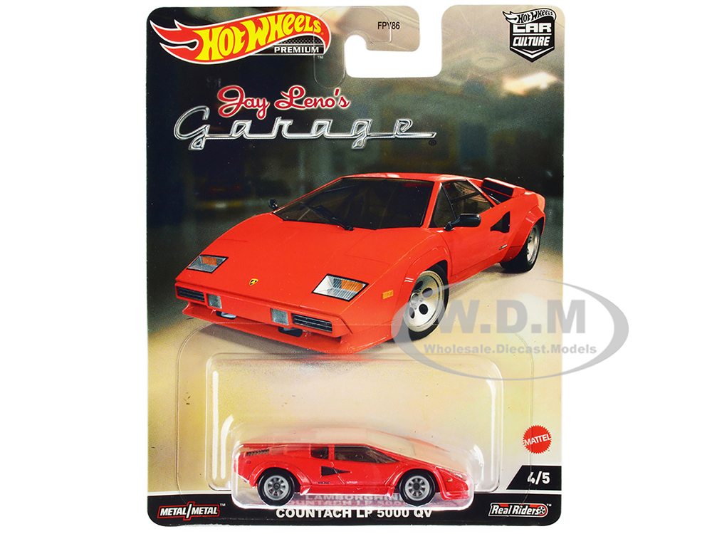 Lamborghini Countach LP 5000 QV Red Jay Lenos Garage Diecast Model Car By Hot Wheels