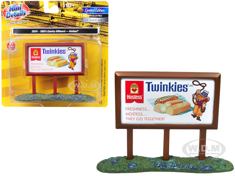 1950s Country Billboard "hostess" For 1/87 (ho) Scale Models By Classic Metal Works