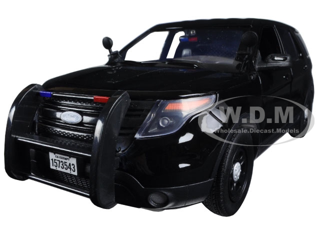 2015 Ford Police Interceptor Utility Special Service Plain Black 1/18 Diecast Model Car by Motormax