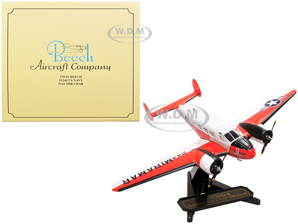 Beech UC-45J Expeditor (Twin Beech) Aircraft "51244 US Navy Naval Air Station Miramar - San Diego CA" 1/72 Diecast Model Airplane by Oxford Diecast