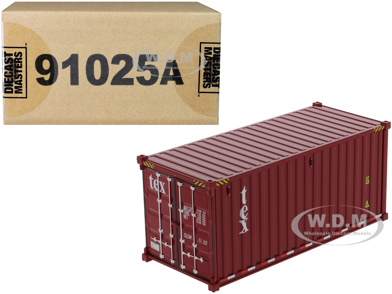 20 Dry Goods Sea Container "TEX" Burgundy "Transport Series" 1/50 Model by Diecast Masters