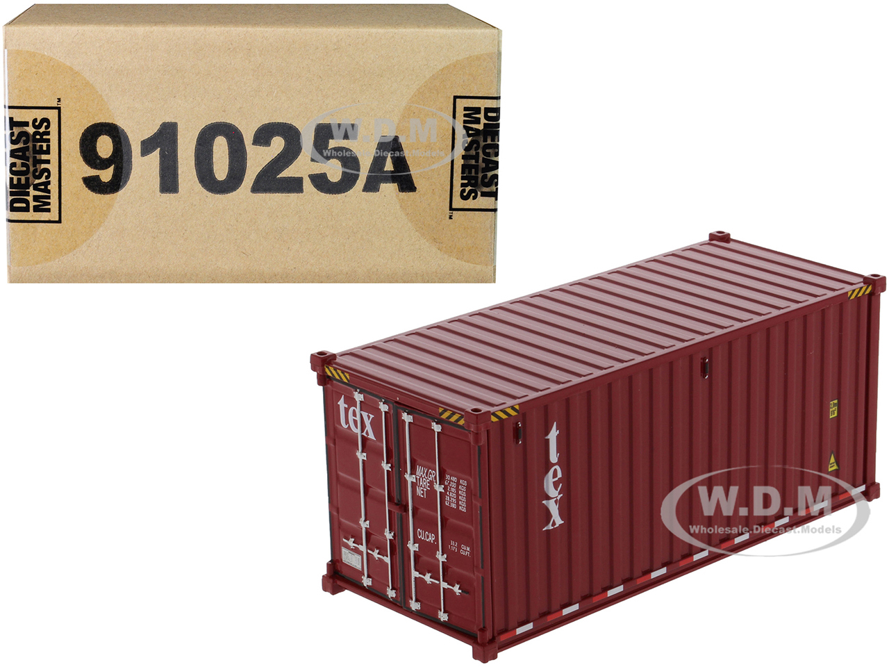 Image of 20 Dry Goods Sea Container "TEX" Burgundy "Transport Series" 1/50 Model by Diecast Masters