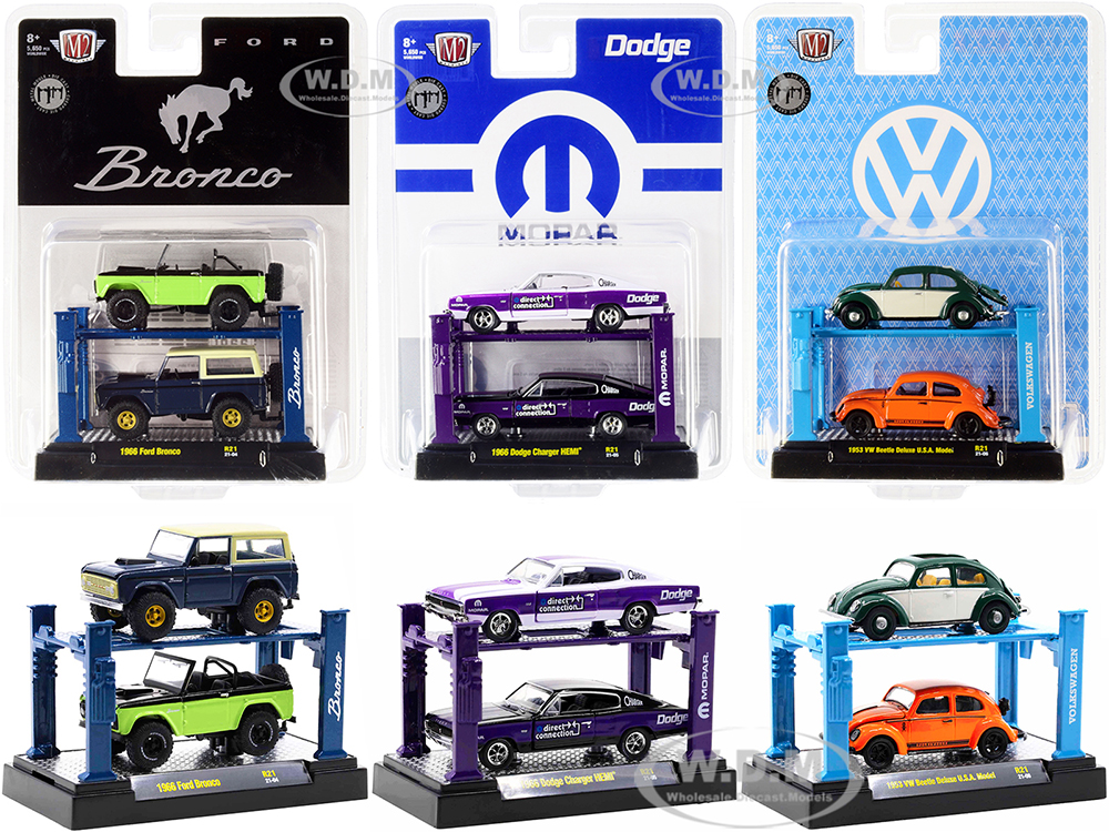 "Auto Lifts" Set of 6 pieces Series 21 Limited Edition to 5650 pieces Worldwide 1/64 Diecast Model Cars by M2 Machines