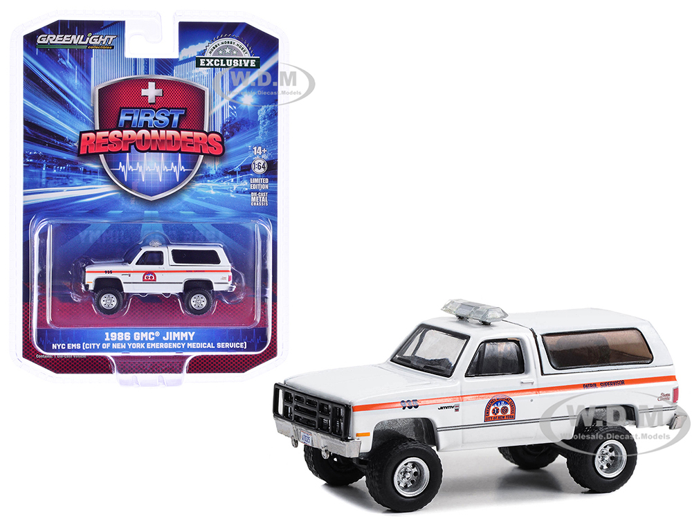 1986 GMC Jimmy White with Orange Stripes "NYC EMS (City of New York Emergency Medical Service) Patrol Supervisor" "First Responders - Hobby Exclusive