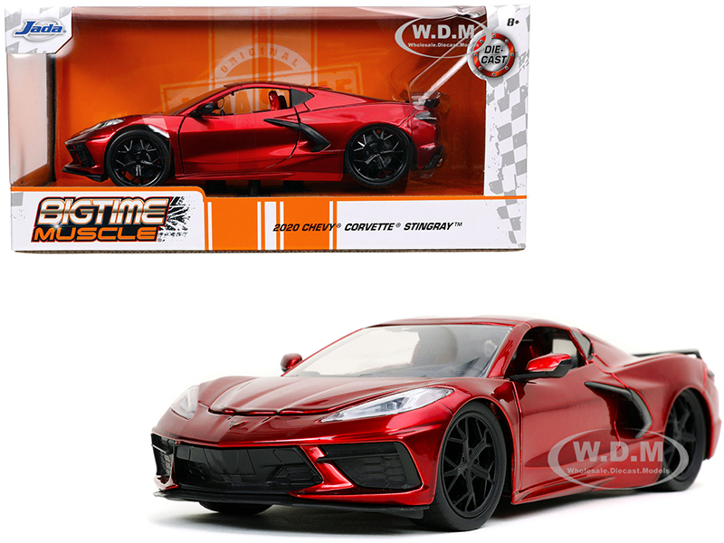 2020 Chevrolet Corvette Stingray C8 Candy Red Bigtime Muscle 1/24 Diecast Model Car by Jada