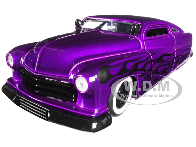 1951 Mercury Purple with Flames "Big Time Kustoms" Series 1/24 Diecast Model Car by Jada
