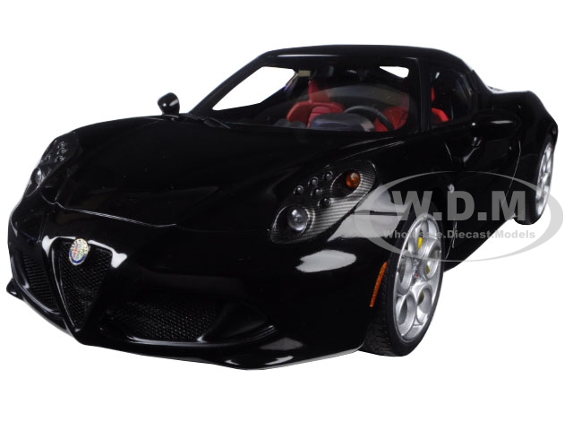 Image of Alfa Romeo 4C Gloss Black 1/18 Model Car by Autoart