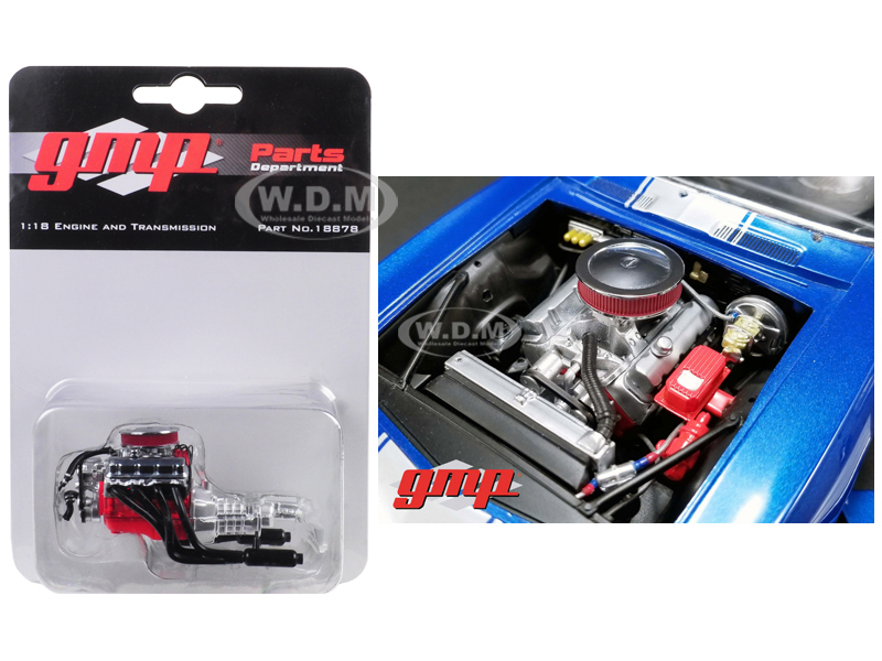 Engine And Transmission Replica Big Block Chevrolet Drag Engine From 1969 Chevrolet Camaro 1/18 By Gmp