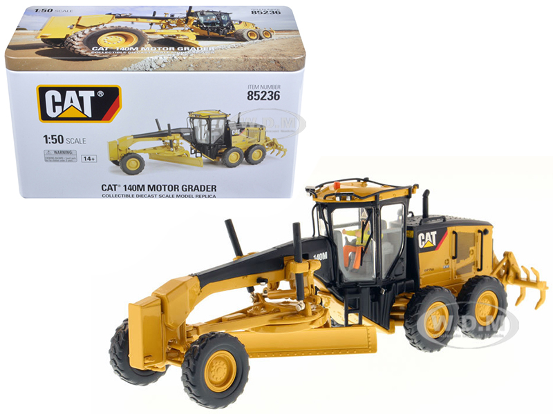 Cat Caterpillar 140m Motor Grader With Operator "high Line Series" 1/50 Diecast Model By Diecast Masters