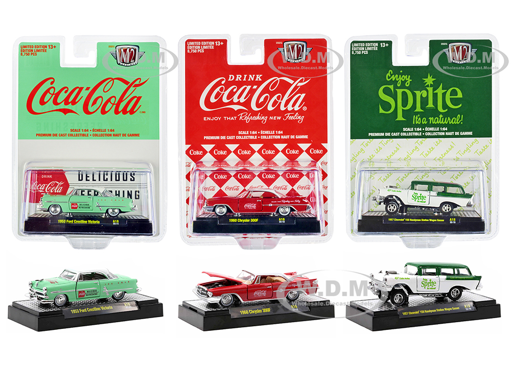 "Sodas" Set of 3 pieces Release 18 Limited Edition to 8750 pieces Worldwide 1/64 Diecast Model Cars by M2 Machines