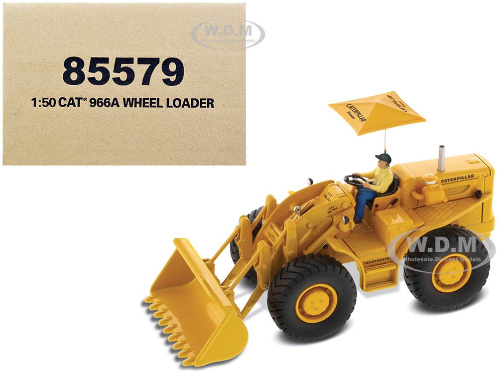 CAT Caterpillar 966A Wheel Loader Yellow with Operator "Vintage Series" 1/50 Diecast Model by Diecast Masters