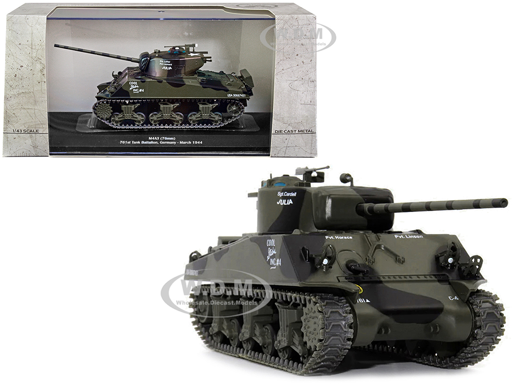 M4A3 (76mm) Tank "Julia" "U.S.A. 761st Tank Battalion Germany March 1944" 1/43 Diecast Model by AFVs of WWII