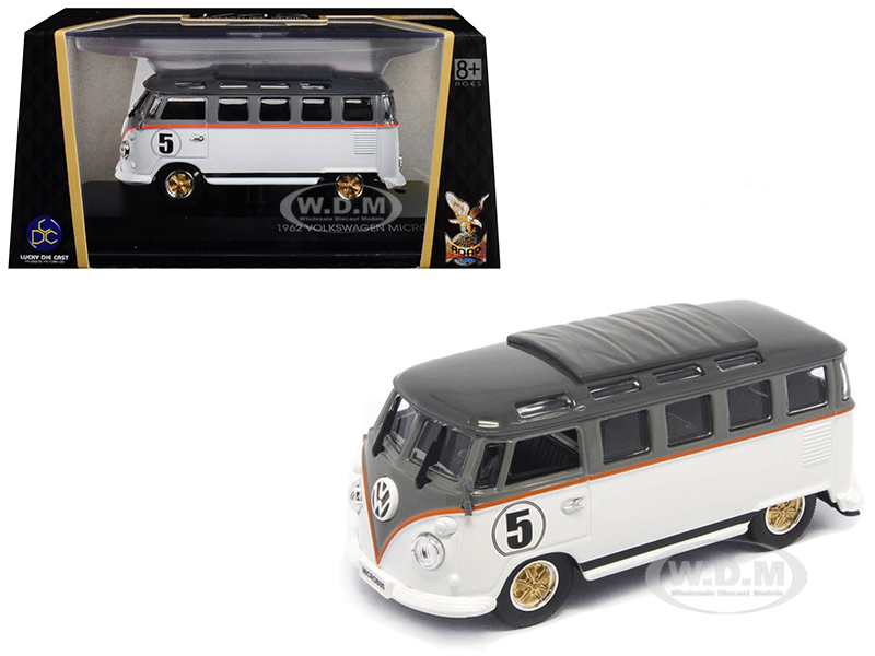 1962 Volkswagen Microbus 5 Van Bus White 1/43 Diecast Model By Road Signature