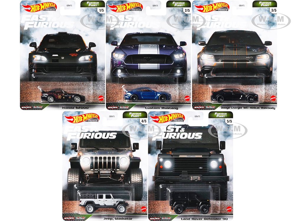 "Fast &amp; Furious" Movie 5 piece Set "Furious Fleet" Diecast Model Cars by Hot Wheels