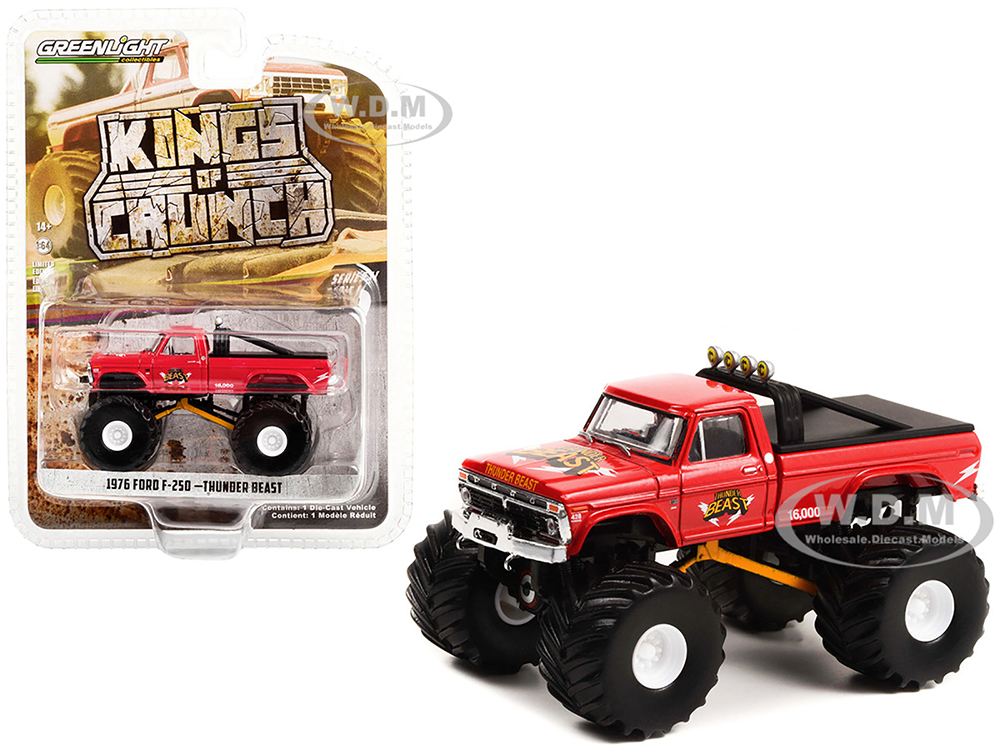1976 Ford F-250 Monster Truck Red Thunder Beast Kings of Crunch Series 11 1/64 Diecast Model Car by Greenlight