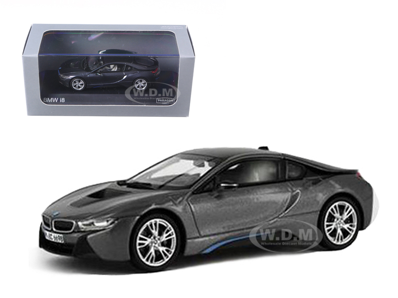 Image of BMW i8 Grey with Blue 1/43 Diecast Model Car by Paragon