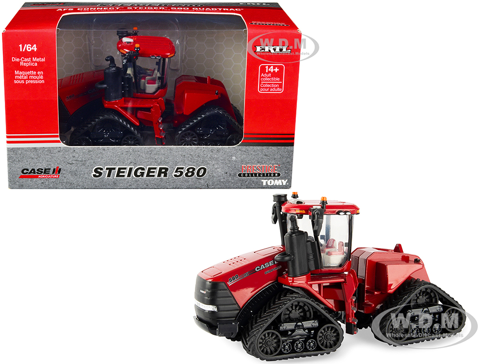 Case AFS Connect Steiger 580 Quadtrac Tractor with Tracks Red "Case IH Agriculture" "Prestige Collection" 1/64 Diecast Model by ERTL TOMY