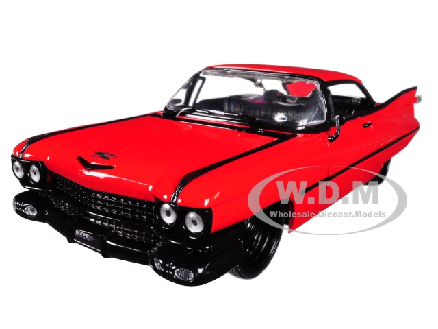 Image of 1959 Cadillac Coupe DeVille Red 1/24 Diecast Model Car by Jada