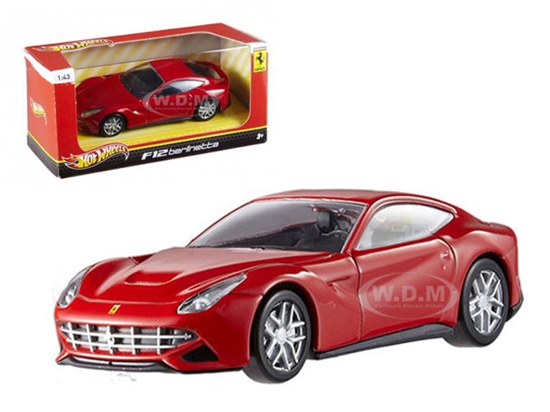 Image of Ferrari F12 Berlinetta Red 1/43 Diecast Model Car by Hotwheels