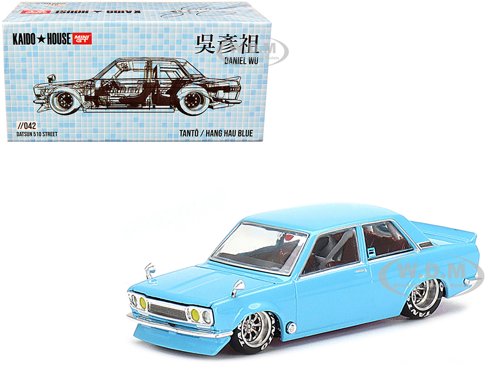 Datsun 510 Street Tanto V1 Hang Hau Blue (Designed by Jun Imai) Daniel Wu x "Kaido House" Special 1/64 Diecast Model Car by True Scale Miniatures