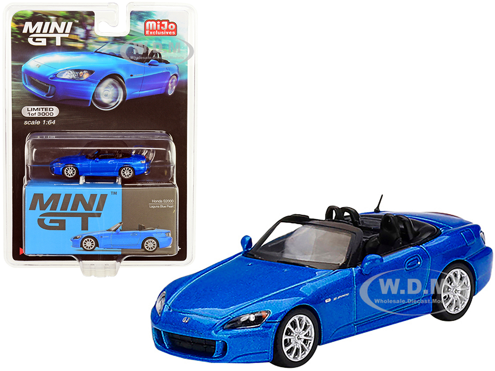Honda S2000 (AP2) Convertible Laguna Blue Pearl Limited Edition to 3000 pieces Worldwide 1/64 Diecast Model Car by True Scale Miniatures