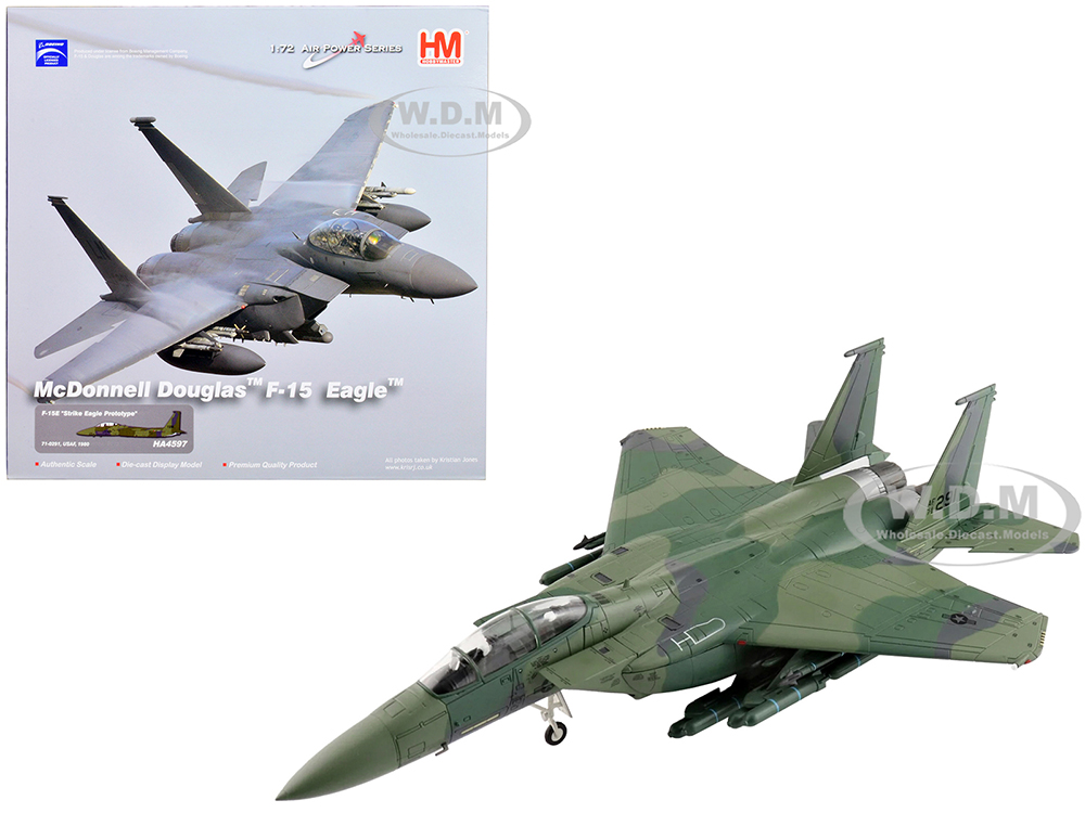 McDonnell Douglas F-15E Eagle Fighter Aircraft "Strike Eagle Prototype" United States Air Force (1980) "Air Power Series" 1/72 Diecast Model by Hobby
