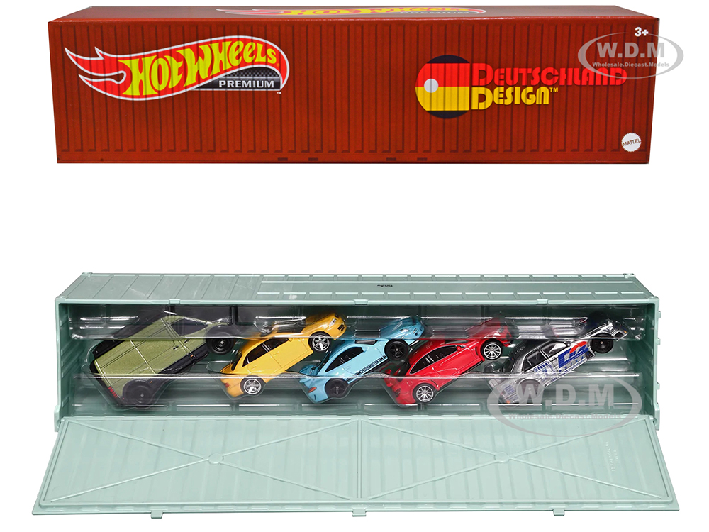 2022 "Deutschland Design" 5 piece Set with Container "Car Culture" Series Diecast Model Cars by Hot Wheels