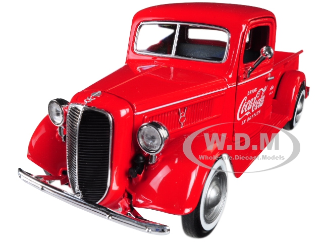 1937 Ford Pickup Truck "Coca-Cola" Red with 6 Bottle Carton Accessories 1/24 Diecast Model Car by Motorcity Classics