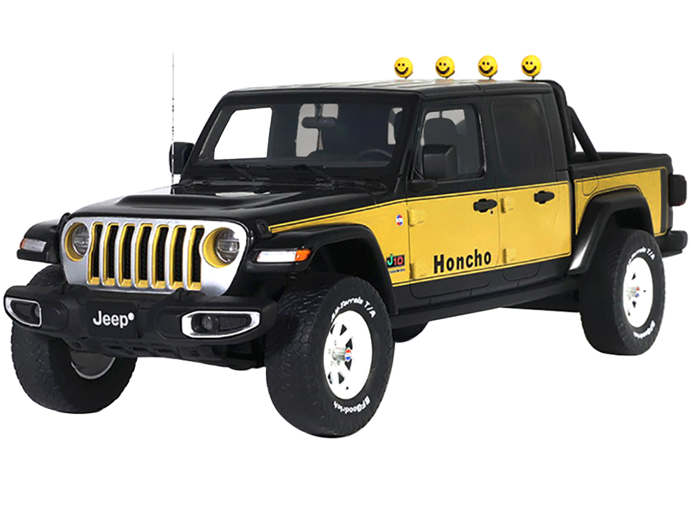 2020 Jeep Gladiator Honcho Black and Gold 1/18 Model Car by GT Spirit