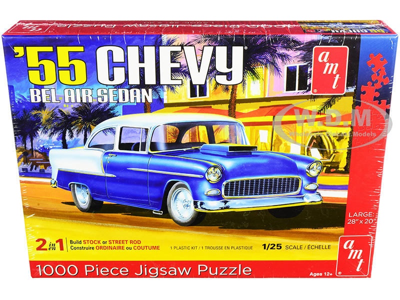 Jigsaw Puzzle 1955 Chevrolet Bel Air Sedan MODEL BOX PUZZLE (1000 piece) by AMT