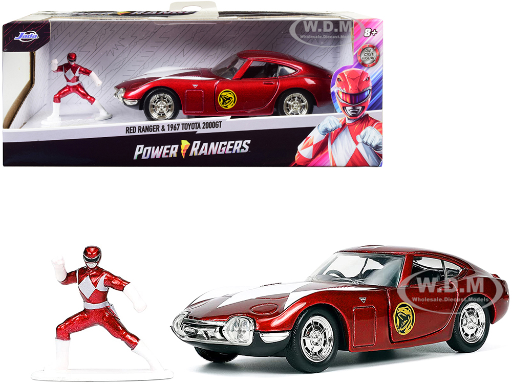 1967 Toyota 2000GT RHD (Right Hand Drive) Red Metallic and Red Ranger Diecast Figurine "Power Rangers" "Hollywood Rides" Series 1/32 Diecast Model Ca