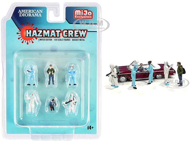 "Hazmat Crew" 6 piece Diecast Figurine Set for 1/64 Scale Models by American Diorama