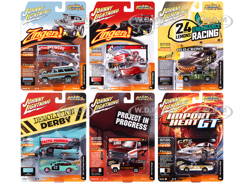 Street Freaks 2023 Set B of 6 Cars Release 1 1/64 Diecast Model Cars by Johnny Lightning