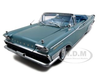 Image of 1959 Mercury Parklane Convertible Neptune Turquoise Metallic Platinum Edition 1/18 Diecast Model Car by Sunstar