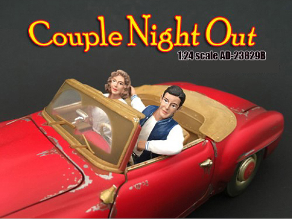 Seated Couple 2 piece Figurine Set Release II for 1/24 Scale Models by American Diorama