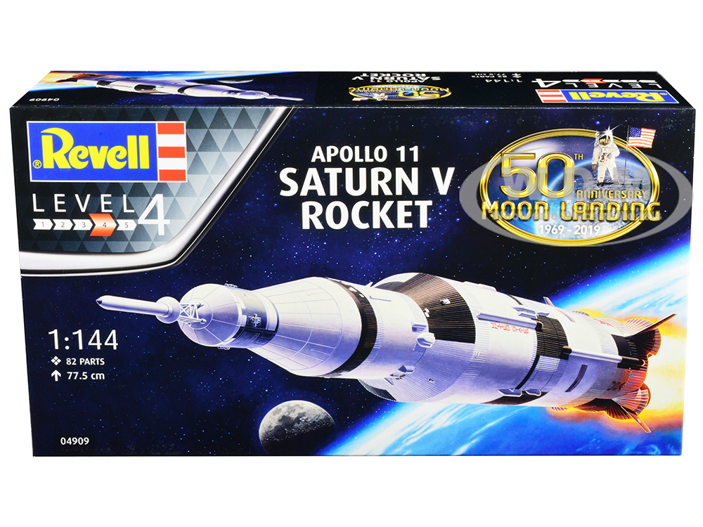 Level 4 Model Kit Apollo 11 Saturn V Rocket 50th Anniversary Moon Landing 1/144 Scale Model by Revell