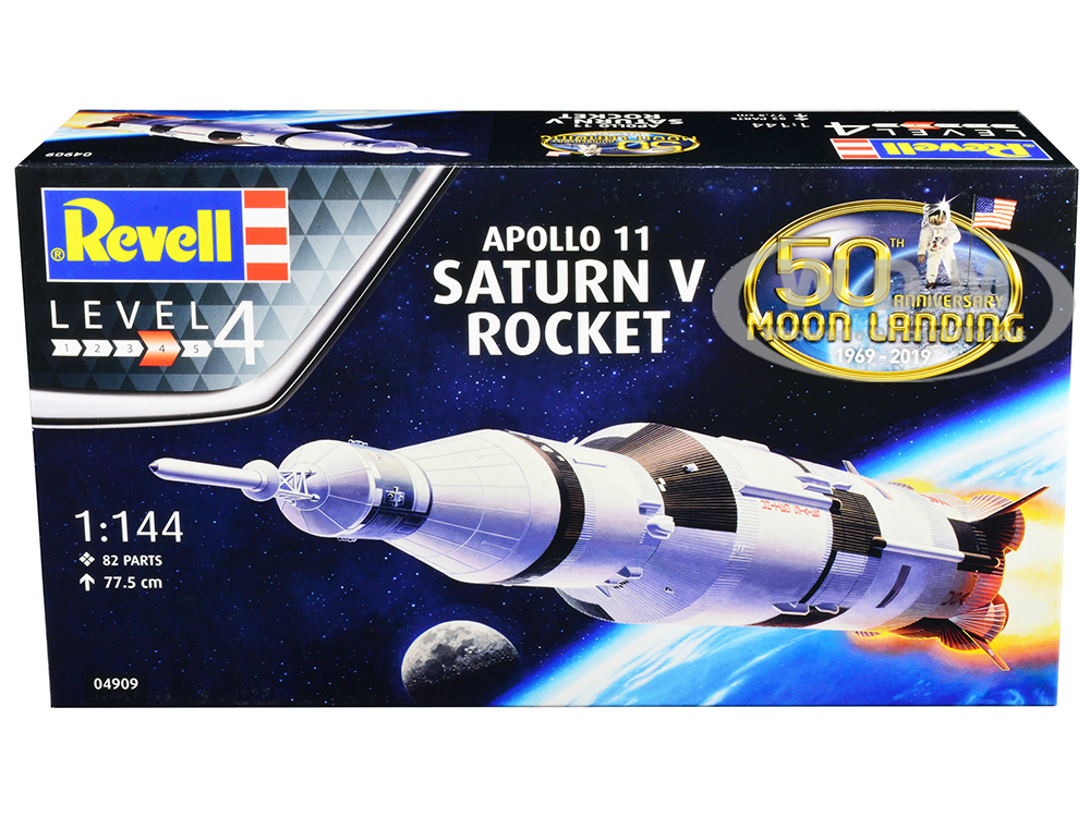 Level 4 Model Kit Apollo 11 Saturn V Rocket 50th Anniversary Moon Landing 1/144 Scale Model By Revell