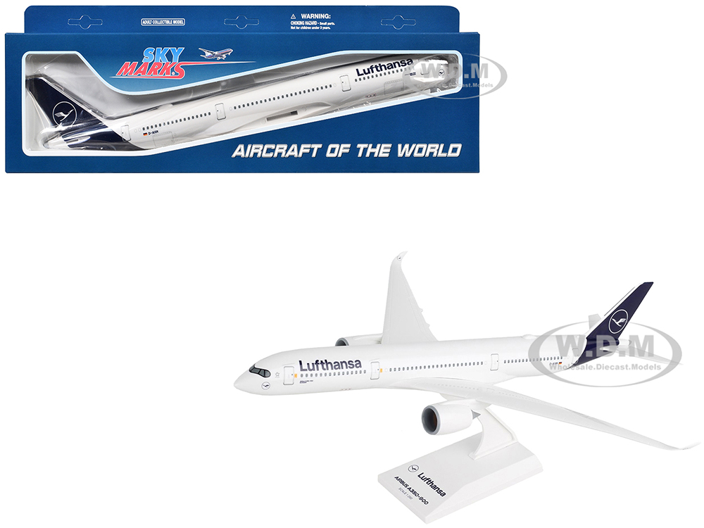 Airbus A350-900 Commercial Aircraft Lufthansa (D-AIXM) White with Dark Blue Tail (Snap-Fit) 1/200 Plastic Model by Skymarks