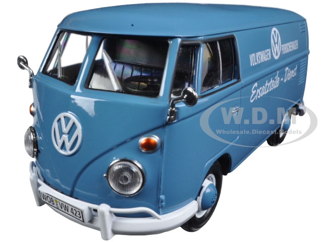 Volkswagen Type 2 (t1) Delivery Truck Blue Porsche Wagen 1/24 Diecast Model Car By Motormax