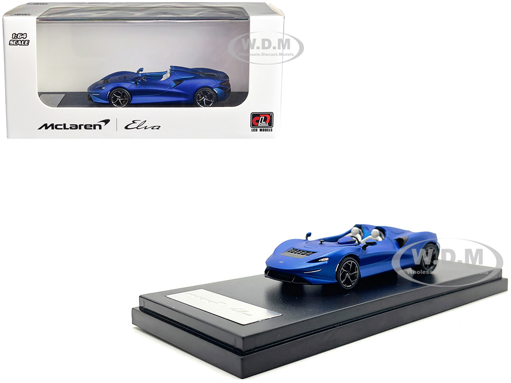 McLaren Elva Convertible Matt Blue Metallic 1/64 Diecast Model Car By LCD Models