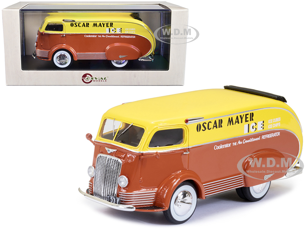 1938 International D-300 Delivery Van (Open Back) Yellow and Brown "Oscar Mayer Ice" Limited Edition to 250 pieces Worldwide 1/43 Model Car by Esval