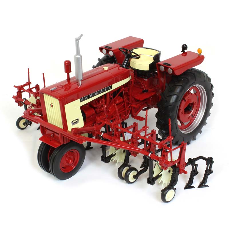 Image of International Harvester "Farmall" 504 Narrow Front Tractor with Four Row Cultivator "Classic Series" 1/16 Diecast Model by Speccast
