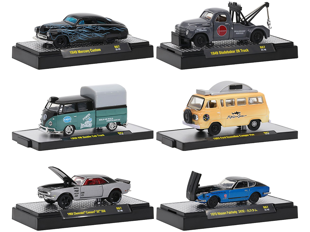 "Auto-Thentics" 6 piece Set Release 67 IN DISPLAY CASES Limited Edition to 8400 pieces Worldwide 1/64 Diecast Model Cars by M2 Machines