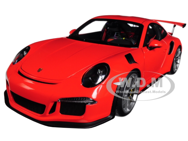 Image of Porsche 911 (991) GT3 RS Lava Orange with Dark Grey Wheels 1/18 Model Car by Autoart